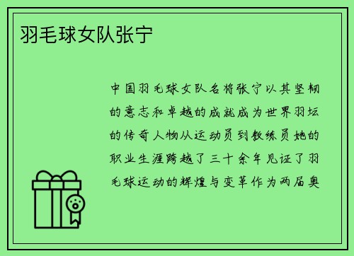 羽毛球女队张宁
